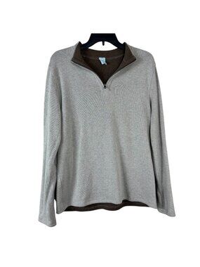 Class Club Beige Brown Quarter Zip Sweatshirt Boys 18/20 Casual Neutral 1/4 Zip